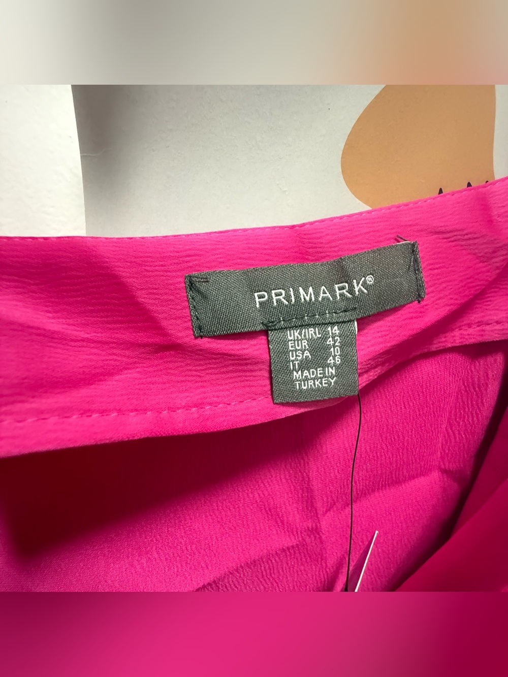 NWT Hot Pink Satin Cowl Neck Cami Strappy Tank Top US 10 - Picture 10 of 11